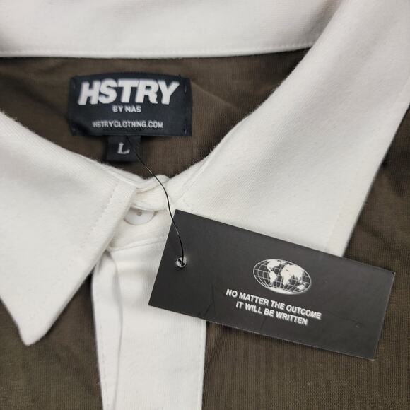 Hstry by NAS Hstry 94 Rugby Shirt Green/Blue Mens Sz L (737-738) - Picture 2 of 6